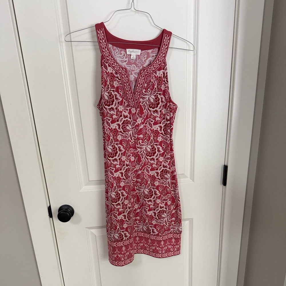 Magnolia Red and White Floral Midi Dress